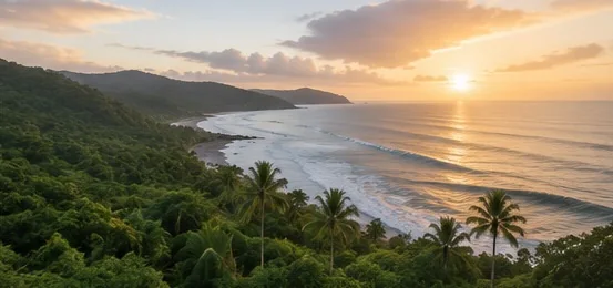 A peaceful tropical coastline used as illustrative retreat imagery